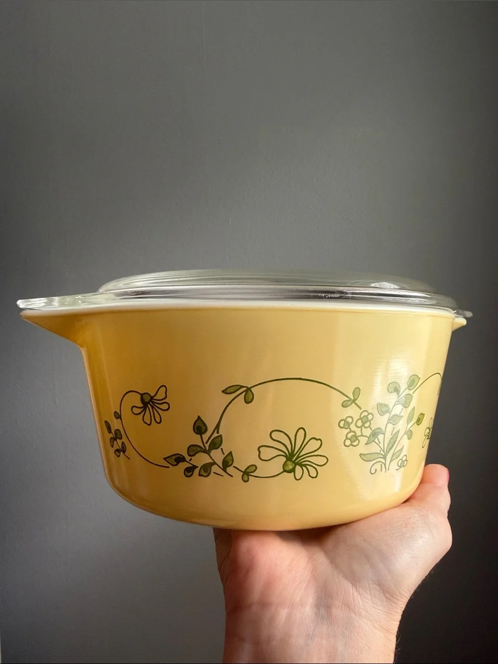 Vintage Pyrex Shenandoah 474-B 1.5 Qt Round Casserole Dish w/ Glass Lid Corning
